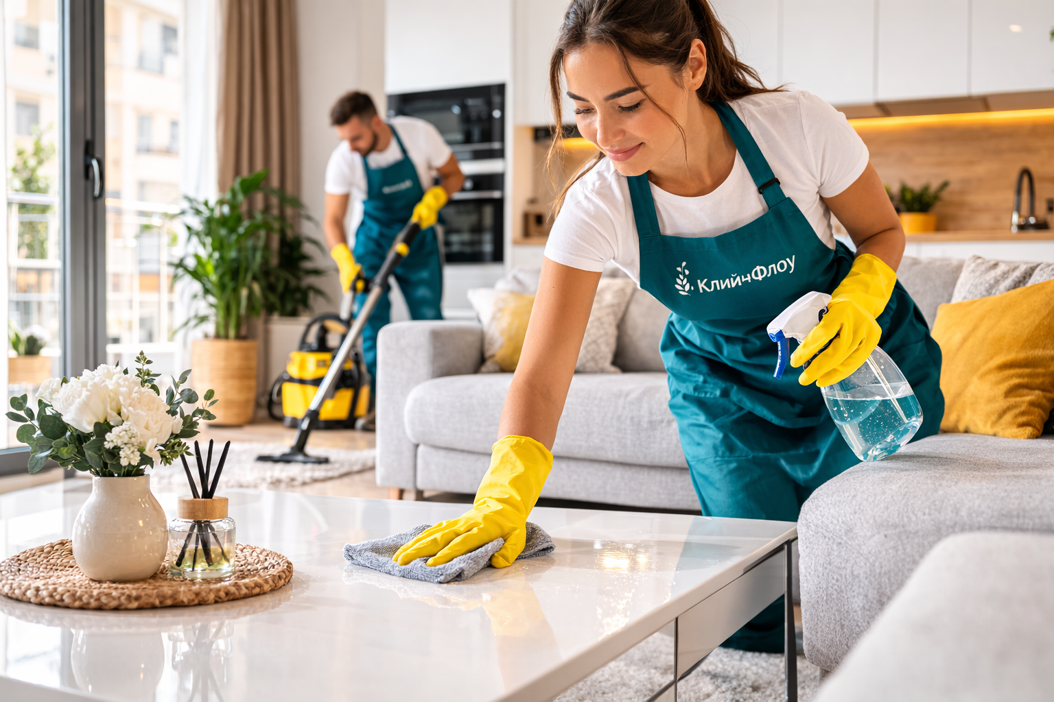 Почистване в апартамент