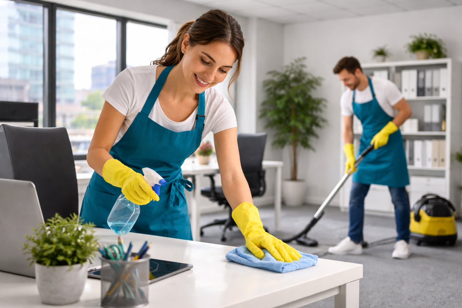 Почистване в малък офис